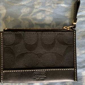 Coach black key fob and card holder